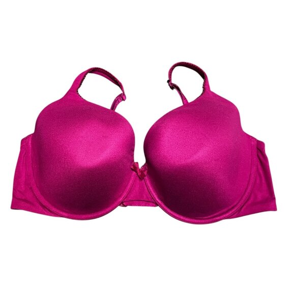 Victorias Secret Bra 38DD Lined Perfect Coverage Bra Solid Dark Pink/ Purple - Picture 1 of 10